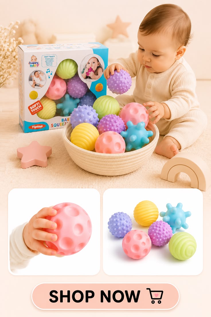Soft-Touch Baby Squeeze Balls Set