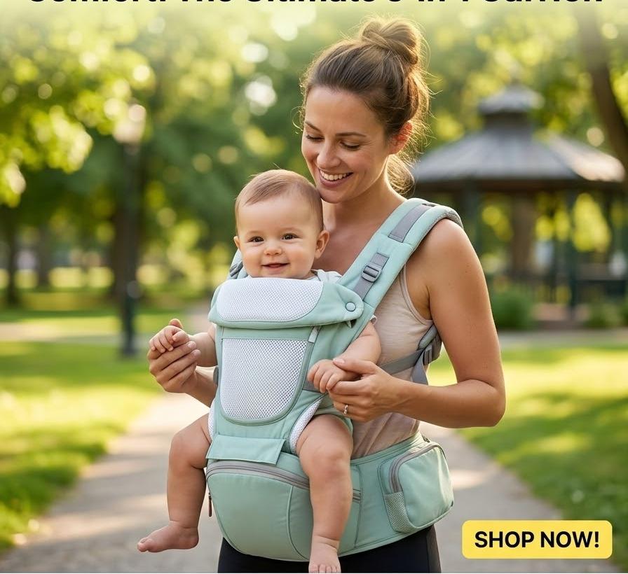 Baby Hip Seat Carrier Bag 5-in-1 solid colour