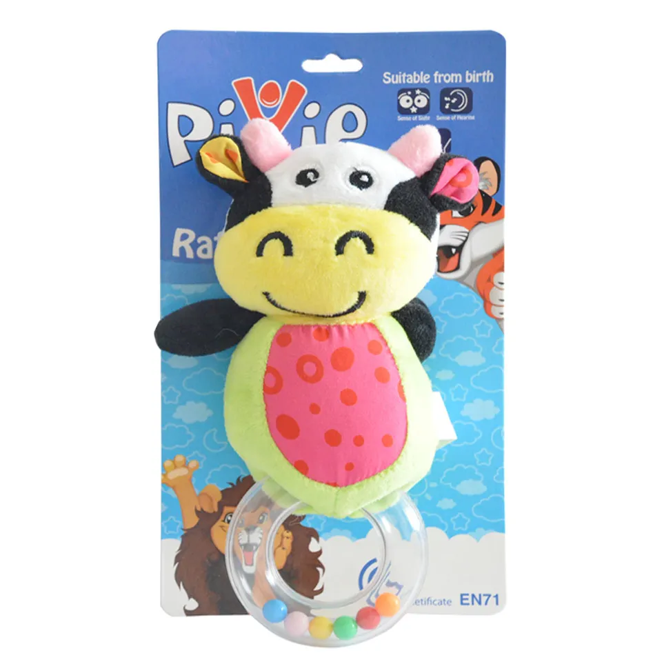 Baby Fabric Rattle Toy – Cow Design